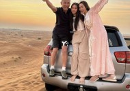 郭可盈晒迪拜沙漠度假照，和林文龙甜蜜接吻，13岁女儿亭亭玉立